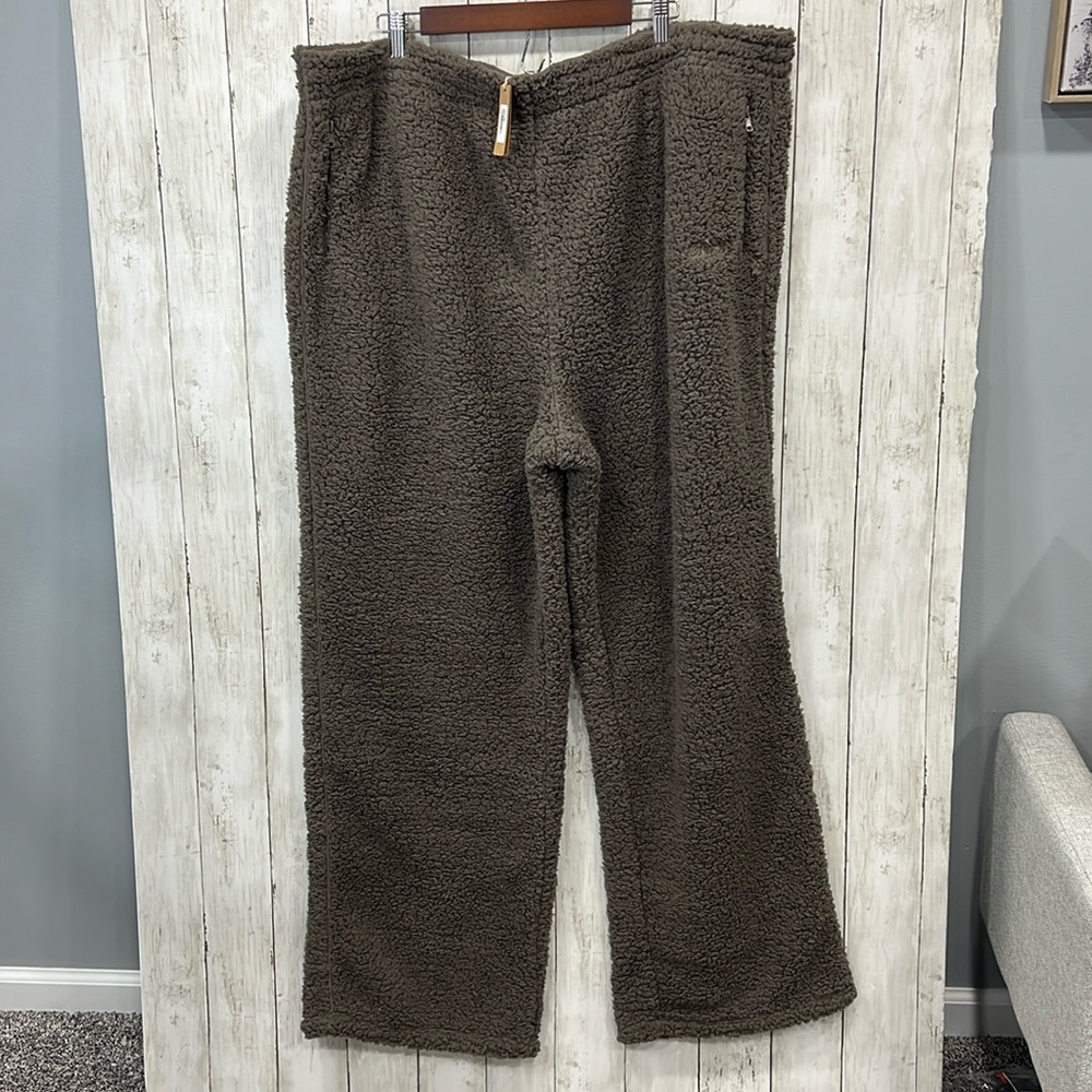 Skims Cozy Teddy Sherpa Lounge Track Pants Size 4X Amethyst Brown NEW